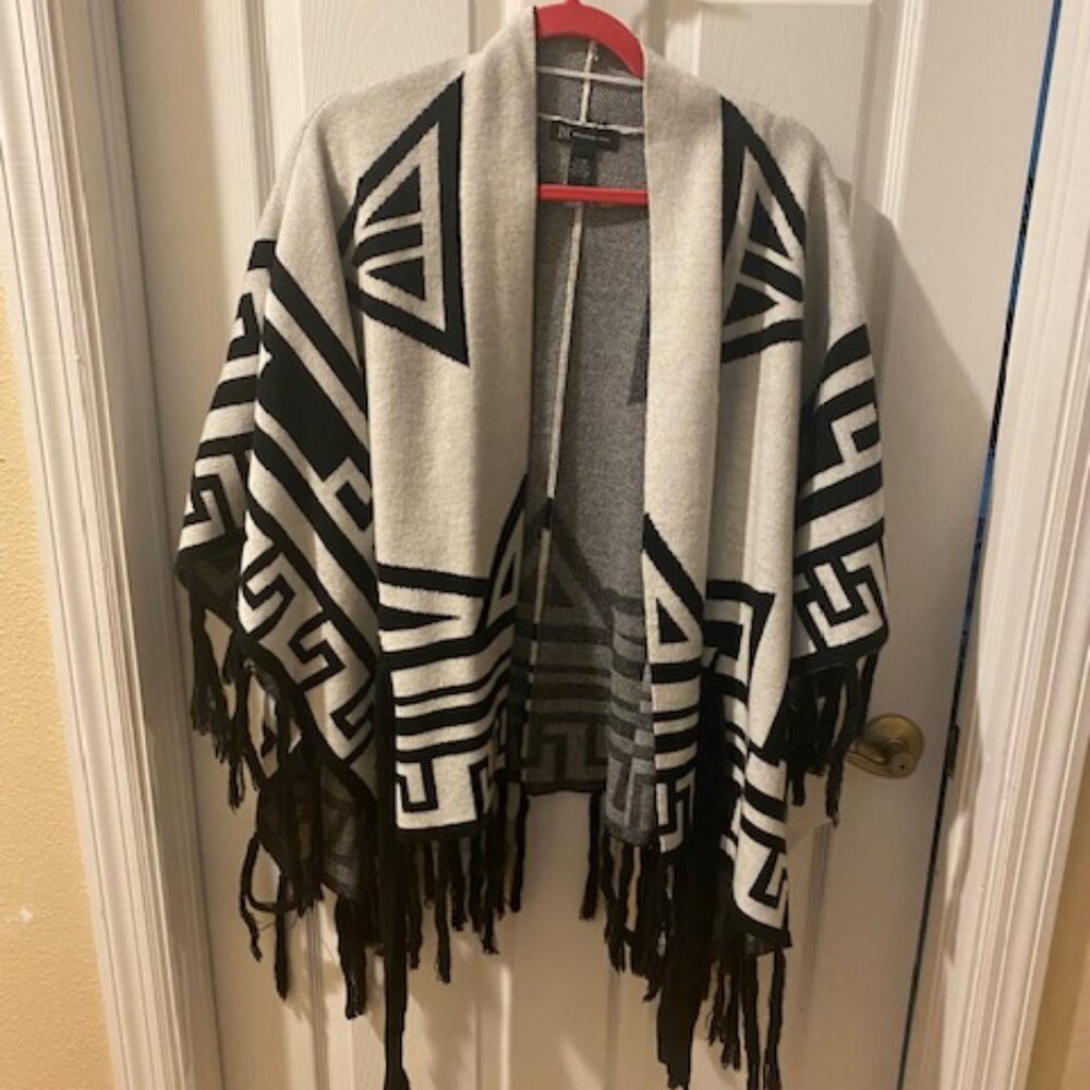 INC Tassel Poncho with belt